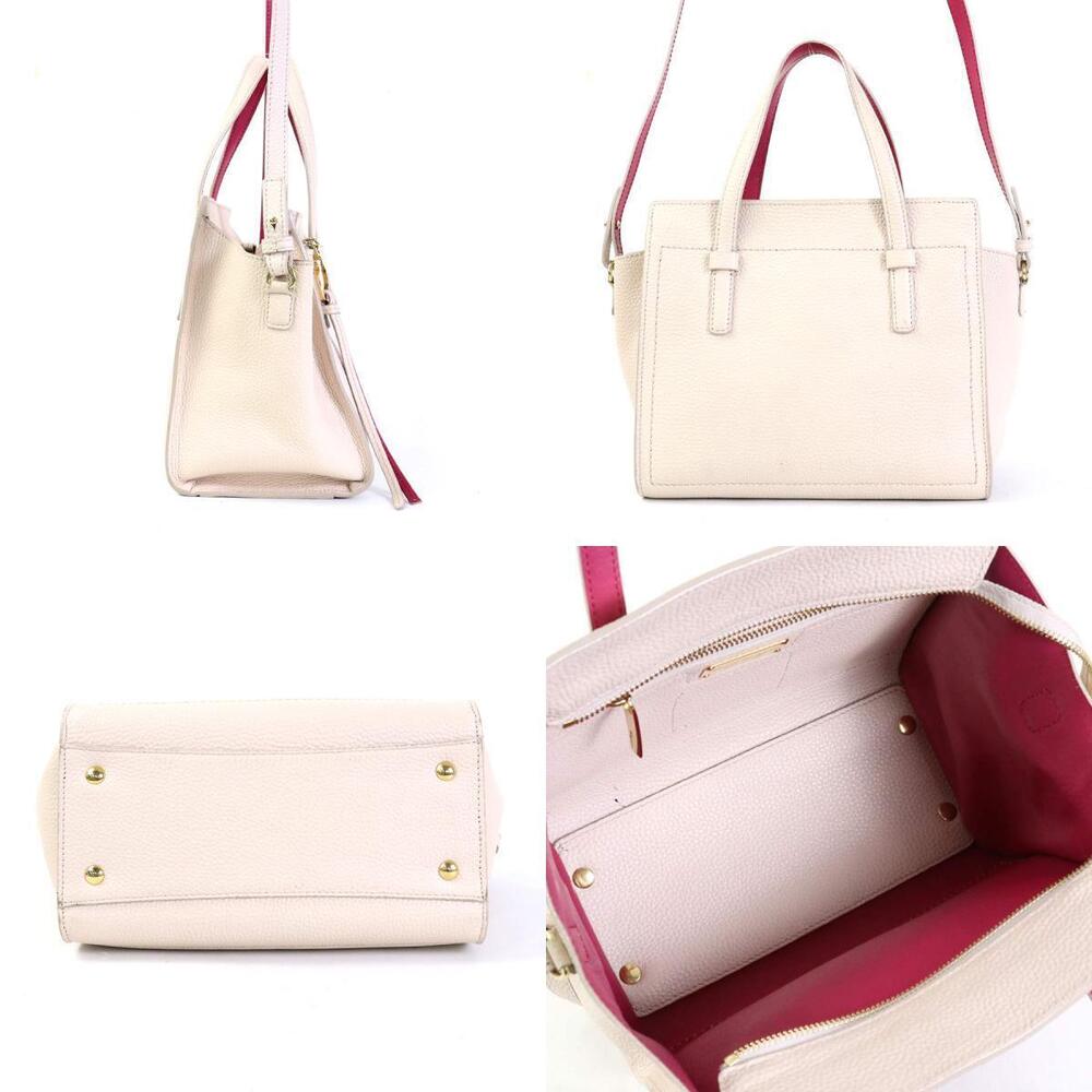Salvatore Ferragamo 2way leather beige Crossbody pink Handbag magenta Tan Pink